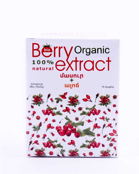 Tравяной растворимый чай - Шиповник и боярышник - Berry Organic 48г
